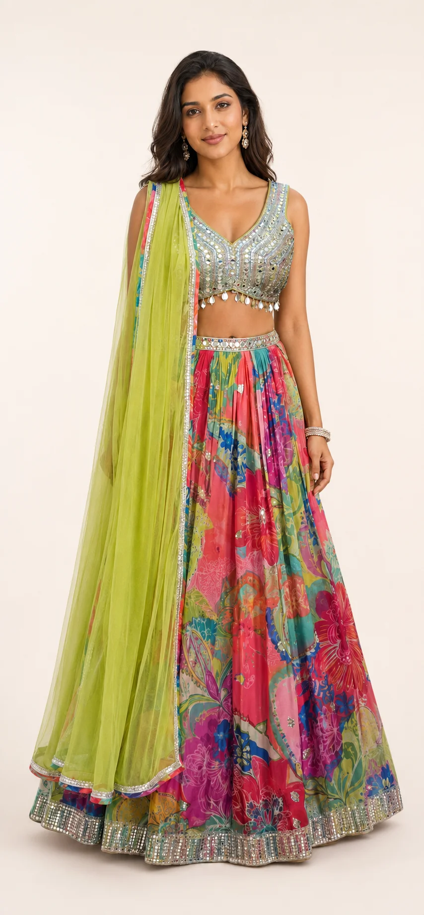 Elegant Lehenga with Mirror Work — 1